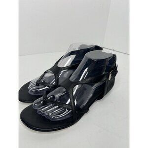VERA WANG Lavender Label Sz 8M Soft Calf Leather Criss Cross Flats Shoes Black